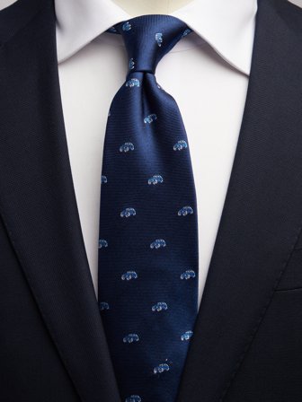 John Henric Men's Blue Tie Motif Size 7,5