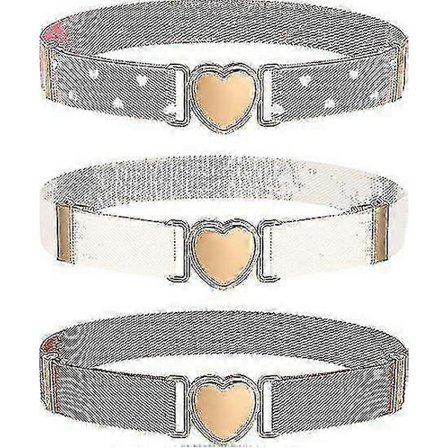 Pieces Pige Bælter Børn Elastisk Strækbælte Justerbare Strækbælter Elastisk Hjerte Børnebælte Til Piger 2025