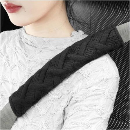 2-pak universal bløde og komfortable sikkerhedssele puder til bilen, skulderbærestil, voksenstørrelse, sort.