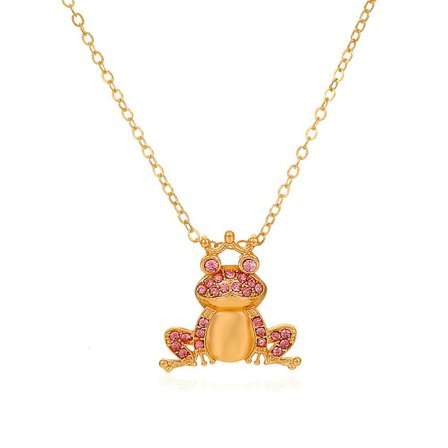 Necklace Pendant Frog Pendant Necklace Women Creative Cute Pink Charm Necklace Jewelry Birthday Gifts
