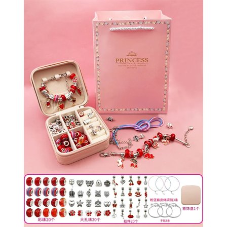 Gjør det selv perler armbånd sett med oppbevaring boks smykker fremstillingssett