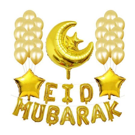 Eid Mubarak Ballonger Bokstav Folieballonger GULD