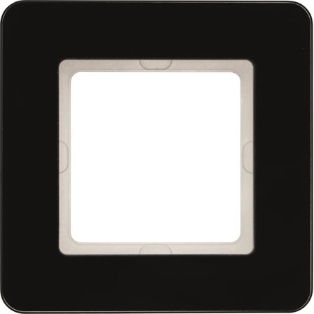 Hager 10116076 Peitekehys 1-paikkainen, Q.7, lasi Musta, Kytkimet & pistorasiat