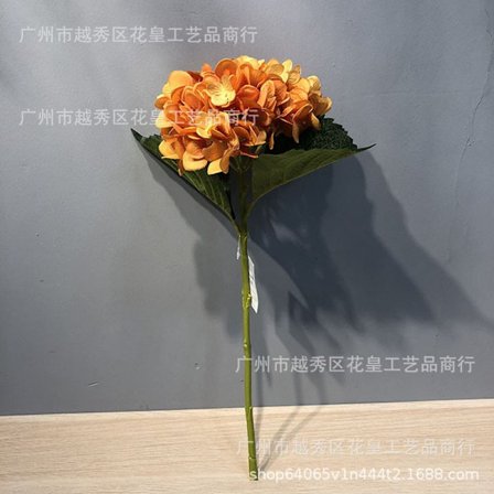 Konstgjord Hortensia Bröllopsbukett Enkel Stjälk med Två Blad Heminredning