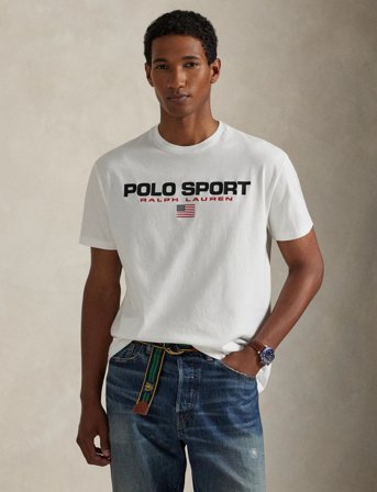 Polo Ralph Lauren Classic Fit Polo Sport Jersey T-Shirt - White - M