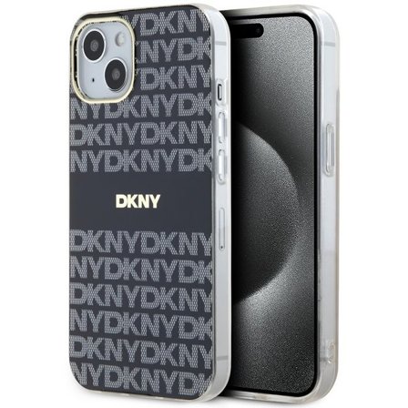 DKNY IML Mono & Stripe MagSafe kotelo iPhone 15 Plus / 14 Plus - Musta