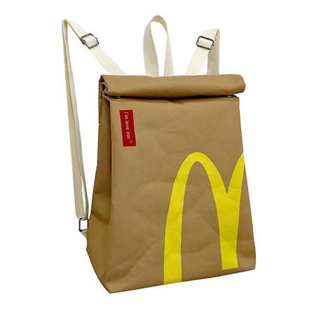 Personlig McDonald's Papirpose, Crossbody Taske i Samme Stil, Stor Kapacitet Skoletaske, Unisex Udendørs Fritidsrygsæk