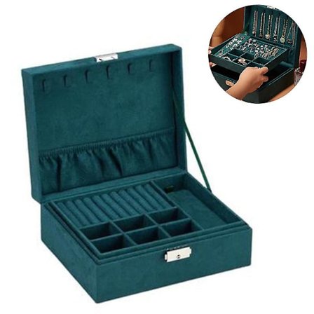 Naisten Korurasia Järjestäjä 2-kerroksinen Lukittava Näyttö Korujen Pidike