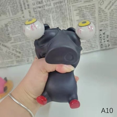 Squishy Leker Stressleke Voksen Poppende Øyne Leke Svart gris A10