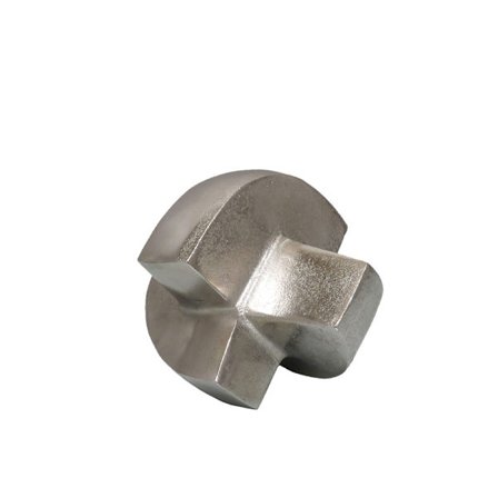 Dekorativ knude i sølvfarvet aluminium, 20x19x19 cm