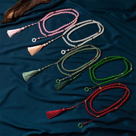 Retro Etnisk Halsband Pärlstav Tofs Choker Natursten