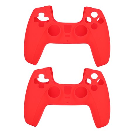 2 st Dobe Halkskydd Silikon PS5 Handkontroll Greppskydd Röd