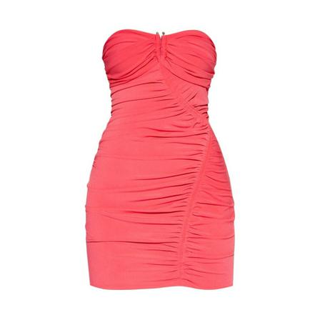 Self Portrait Strapless ruched Kjole Pink, Dame