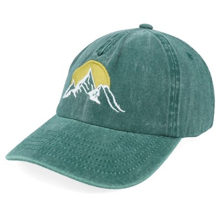 Wild Spirit - Verde unconstructed Boné - Mountain & Sunrise Washed Bottle Green Dad Cap @ Hatstore