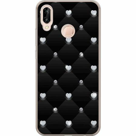 Huawei P20 Lite Genomskinligt Skal Diamant Hjärta