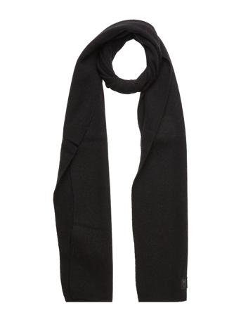 Rib Knit Wool Scarf - Rws Knowledge Cotton Apparel Black