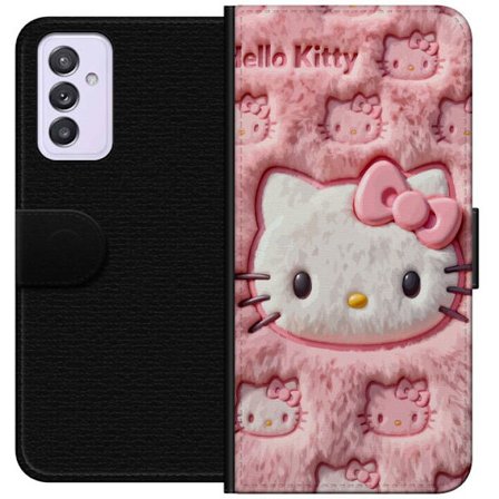Yhteensopiva Lompakkokotelo Samsung Galaxy A82 5G Hello Kitty vaaleanpunainen pörröinen tausta, jossa on ikoninen kasvot ja kawaii-esteettisyys