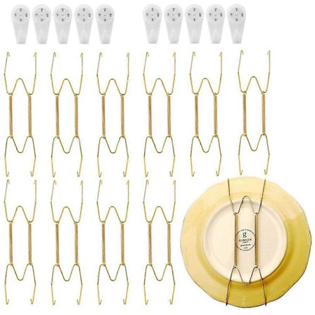 Rustfri stål tallerkenophæng til vægge kompatible dekorative tallerkener kroge skålholder med