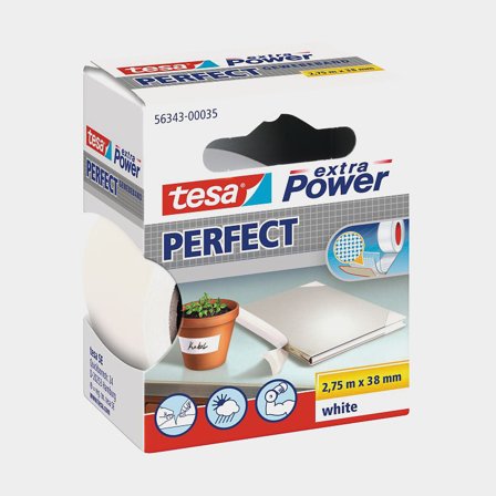 Ruban adhésif renforcé / tesaband Tesa PERFECT Extra Power, 38 mm x 2.75 meter, blanc