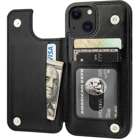 Kompatibel med iPhone 13 lommebokdeksel med kortholder, PU-lær