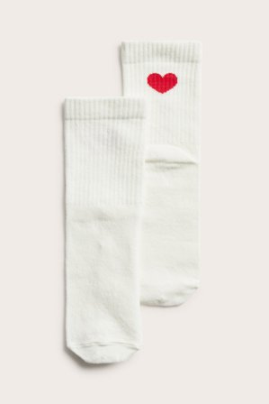 Kappahl | Ribbestrikkede sokker Offwhite 37/39 | Offwhite