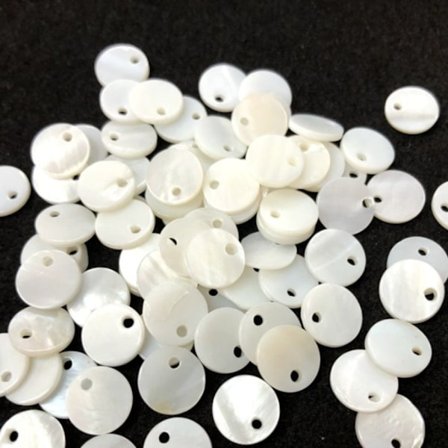 100 stk Naturlige ferskvandsskalperler Hvide flad rund mønt