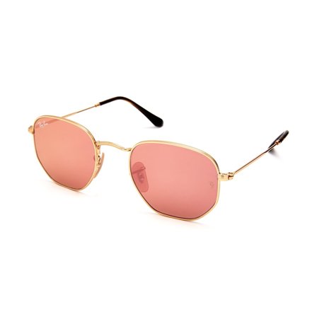 Ray-Ban Hexagonal -Aurinkolasit - Gold Rectangular - Ray-Ban RB3548N 001/Z2 48