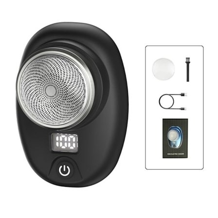 Mini barbermaskine med LED elektrisk barbermaskine SORT