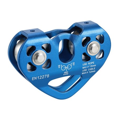 Mc-talja Tandem Speed Dual Trolley Räddningsklättring Dubbel Talja Med Kula--blå