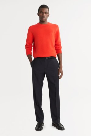 Soft Goat - Men's Chunky Crewneck - L - Tangerine