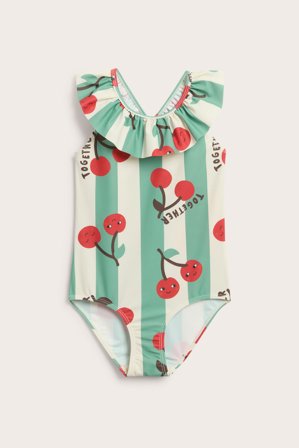 Kappahl | Badedrakt med volang Lys beige 86/92 | Lys beige