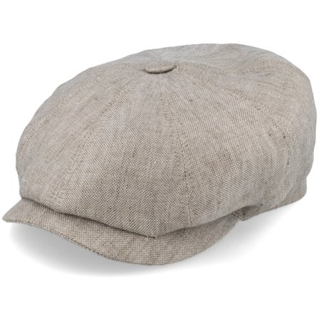 Stetson - Beige flatcap Kasket - Hatteras Linen Flat Cap @ Hatstore