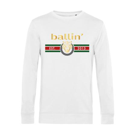 Ballin Est. Tiger Lines Trui , Wit , Heren , Maat: M