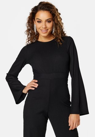 BUBBLEROOM Venla open back jumpsuit Black Klær