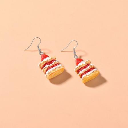 Imitation Cake Resin Øreringe Ørekrog Dangle Kvinder Bryllup Smykker Gave
