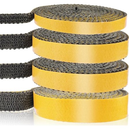 Peisinnsatsfuge, selvklebende flettede fuger for ovn, peis, ovnsrør, ovnsdør, varmebestandig tetning (3mm15mm2.5m)