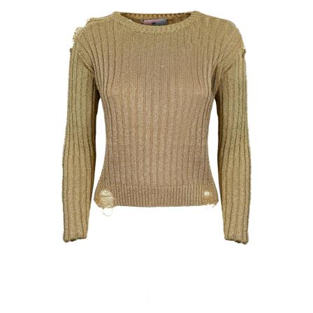 Chiara Ferragni Collection, Round-neck Knitwear Żółty, Kobieta, Rozmiar: S