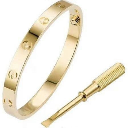 Lyxig Designer 316l Rostfritt Stål 18k Guldpläterad Märkes Kärlek Skruvdragare (FMY)