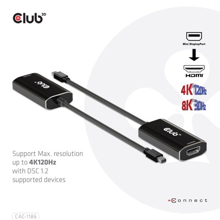 Club 3D CAC-1186 - adapterkabel - Mini DisplayPort / HDMI - 15 cm