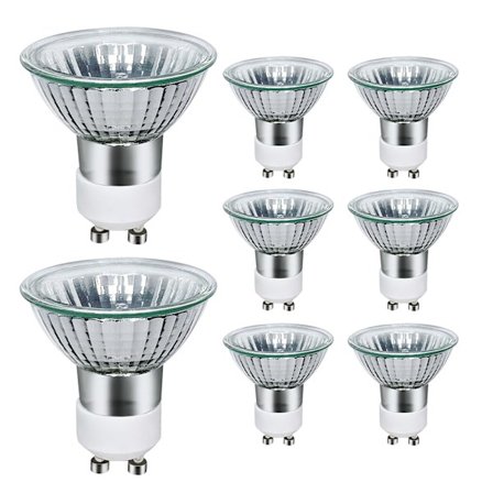 Pakke med 8 GU10 halogenpærer 35W, 220V GU10 halogen spotlightpærer 2800K varmt hvitt