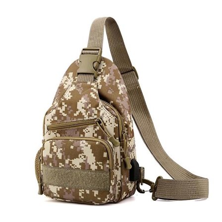 Fashion Herr Camo Taktisk Justerbar Rem Axelväska Cross-Body Väska Casual Messenger Väska Sport Bröstväska