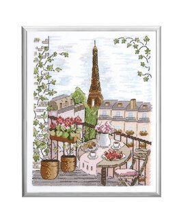 Stickpackung Bild Kaffee in Paris - DMC