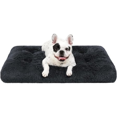 Liten Hundkorg, Tvättbar Hundkudde, Anti-Stress Hundmadrass, (50x40cm, Mörkgrå)