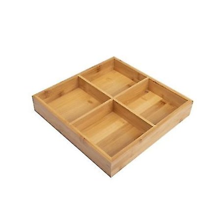 Hot Pot Bambus Tallerken Tretallerken Bollesett Brett og Fat for Nøtter, Godteri, Frukt, Appetittvekkere Niuniu