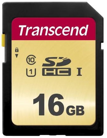 Transcend 500S - flashminnekort - 16 GB - SDHC UHS-I