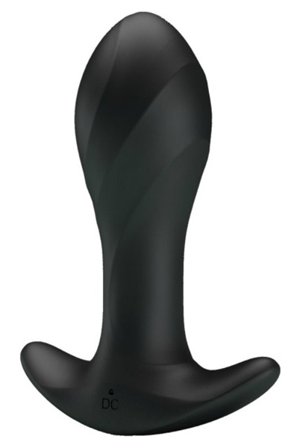 Pretty Love Anal Plug Massager Black Värisevä anaalitappi