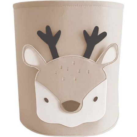 Rund oppbevaringskurv i filt til leker