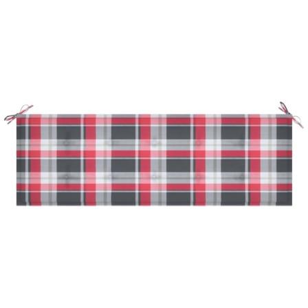 Vidaxl Dyna För Trädgårdsbänk Rött Rutmönster 150x50x4 Cm Tyg Multifärg