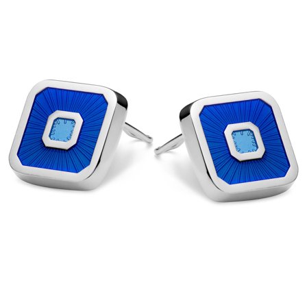 Niebieskie emaliowane osłony na guziki dla mężczyzn - Osłony na guziki