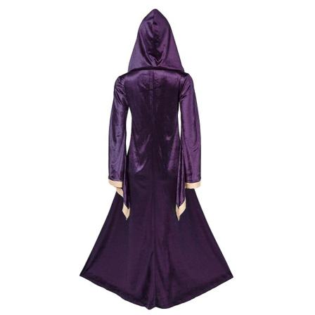 Bästsäljare kvinnors medeltidsklänning viktoriansk dräkt renässans långa klänningskostymer Purple 3XL